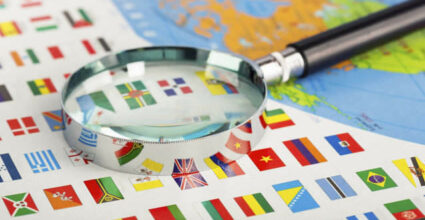Magnifying glass on the flags