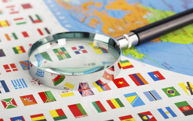 Magnifying glass on the flags